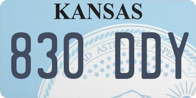 KS license plate 830DDY