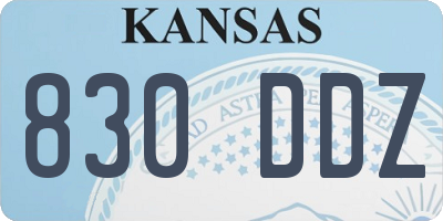 KS license plate 830DDZ