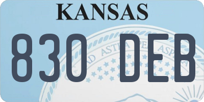 KS license plate 830DEB