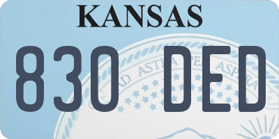 KS license plate 830DED