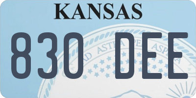 KS license plate 830DEE