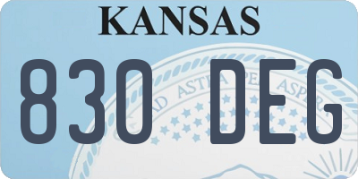 KS license plate 830DEG
