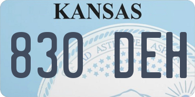 KS license plate 830DEH