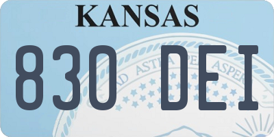 KS license plate 830DEI