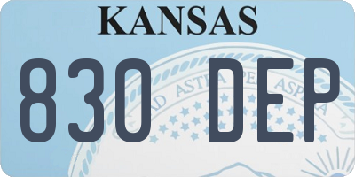 KS license plate 830DEP