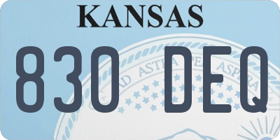 KS license plate 830DEQ
