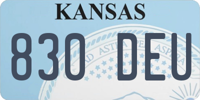 KS license plate 830DEU