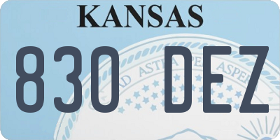 KS license plate 830DEZ