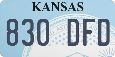 KS license plate 830DFD