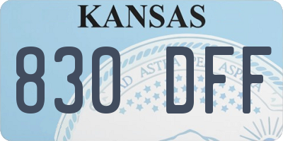 KS license plate 830DFF