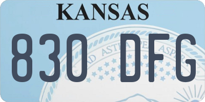 KS license plate 830DFG