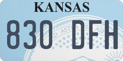 KS license plate 830DFH