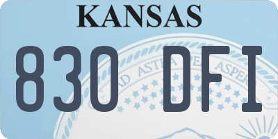 KS license plate 830DFI