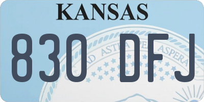 KS license plate 830DFJ