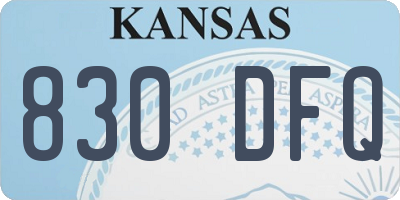 KS license plate 830DFQ