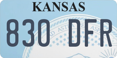 KS license plate 830DFR