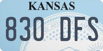 KS license plate 830DFS