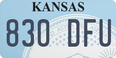 KS license plate 830DFU