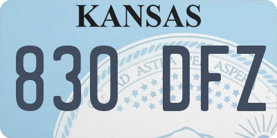 KS license plate 830DFZ