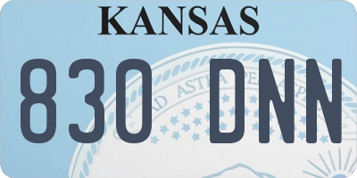 KS license plate 830DNN