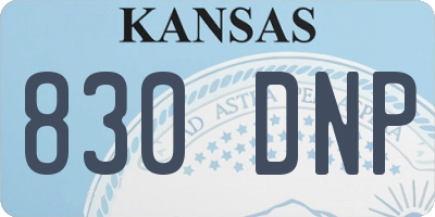 KS license plate 830DNP