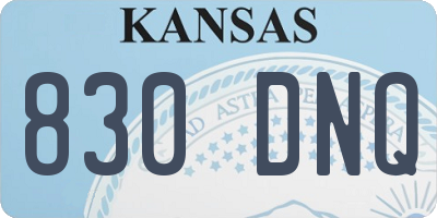 KS license plate 830DNQ
