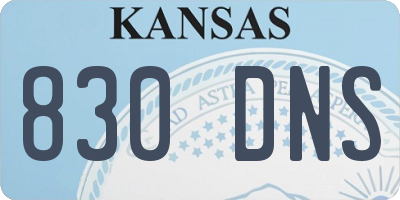 KS license plate 830DNS