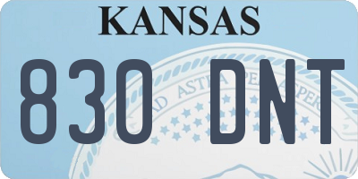 KS license plate 830DNT