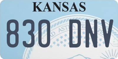 KS license plate 830DNV