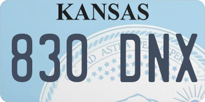 KS license plate 830DNX