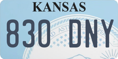 KS license plate 830DNY