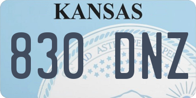 KS license plate 830DNZ