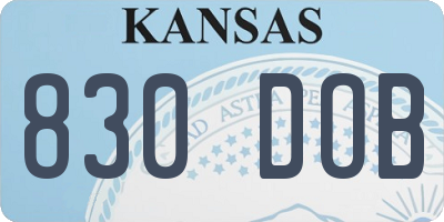 KS license plate 830DOB