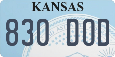 KS license plate 830DOD