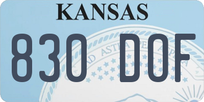 KS license plate 830DOF