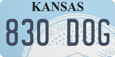 KS license plate 830DOG