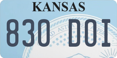 KS license plate 830DOI