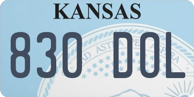 KS license plate 830DOL