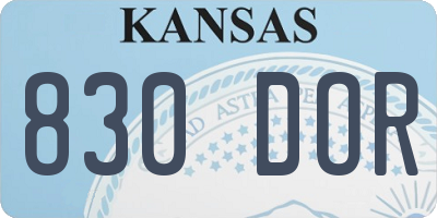 KS license plate 830DOR
