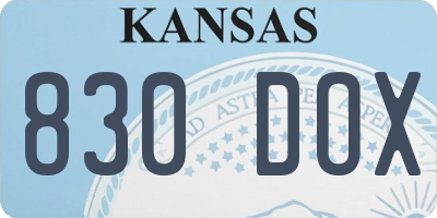 KS license plate 830DOX