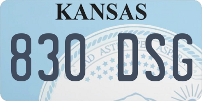 KS license plate 830DSG