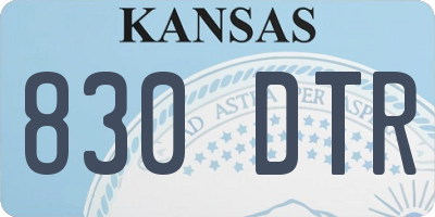 KS license plate 830DTR