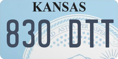 KS license plate 830DTT