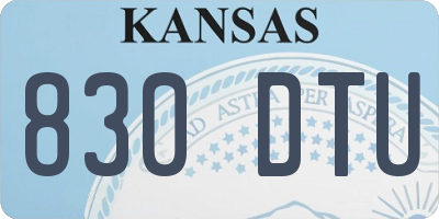 KS license plate 830DTU