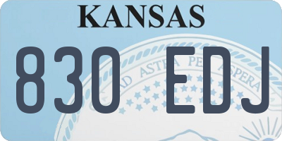 KS license plate 830EDJ