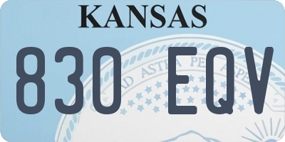KS license plate 830EQV