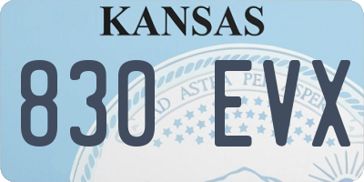KS license plate 830EVX