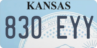 KS license plate 830EYY
