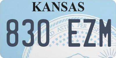 KS license plate 830EZM