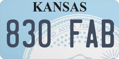 KS license plate 830FAB